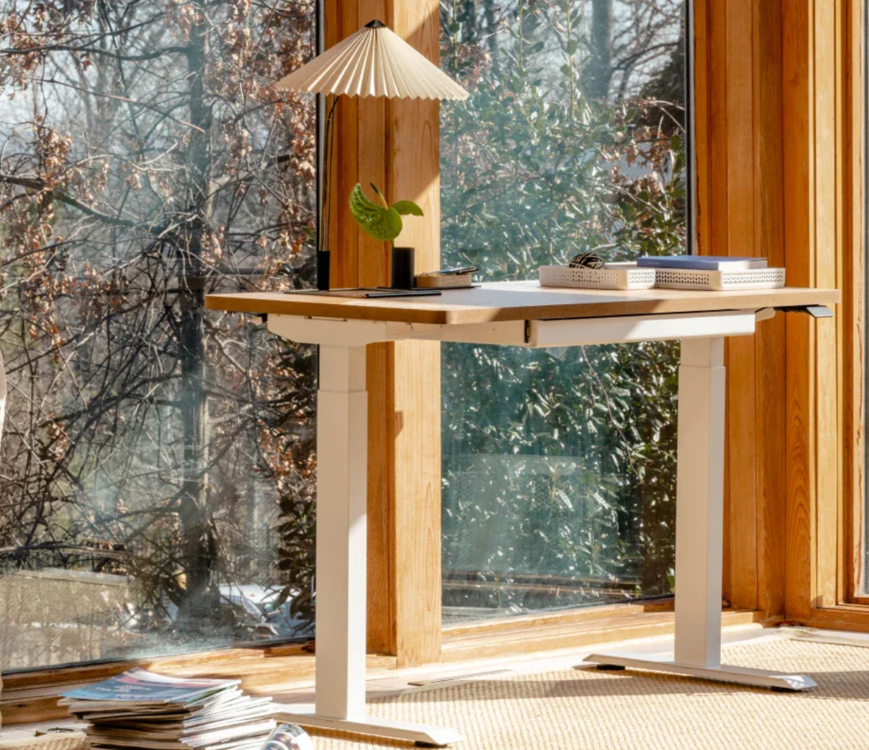 Woodgrain Dual Standing Desk